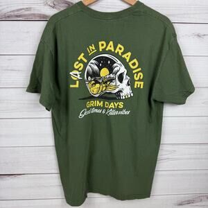 Men's Grim Days Last in Paradise Good Times Killer Vibes T-Shirt Size L